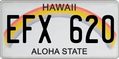 HI license plate EFX620