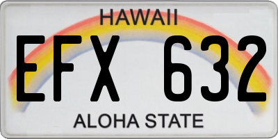 HI license plate EFX632
