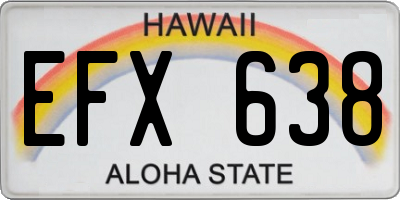 HI license plate EFX638