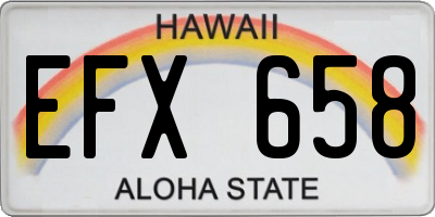 HI license plate EFX658