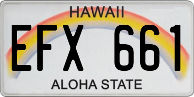 HI license plate EFX661