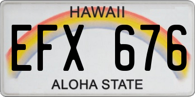 HI license plate EFX676