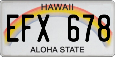 HI license plate EFX678
