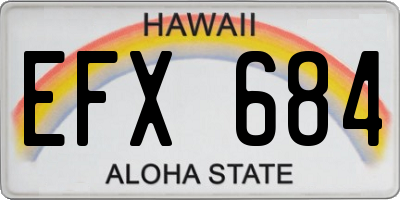 HI license plate EFX684