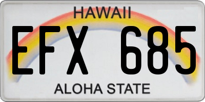 HI license plate EFX685