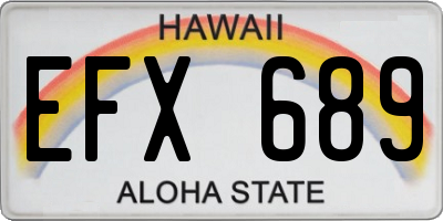 HI license plate EFX689