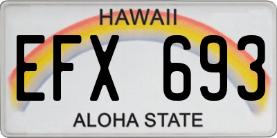 HI license plate EFX693