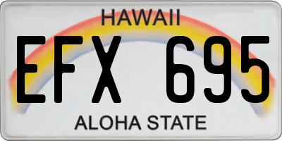 HI license plate EFX695