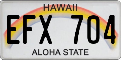 HI license plate EFX704