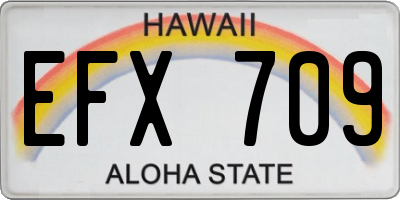 HI license plate EFX709