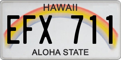 HI license plate EFX711
