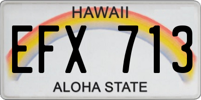 HI license plate EFX713