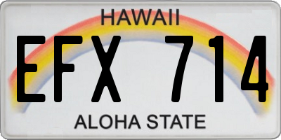 HI license plate EFX714