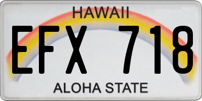 HI license plate EFX718