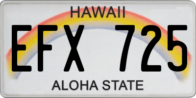 HI license plate EFX725