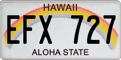 HI license plate EFX727