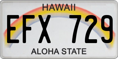 HI license plate EFX729