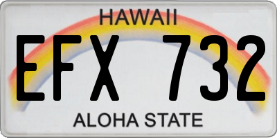 HI license plate EFX732