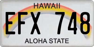HI license plate EFX748