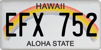 HI license plate EFX752