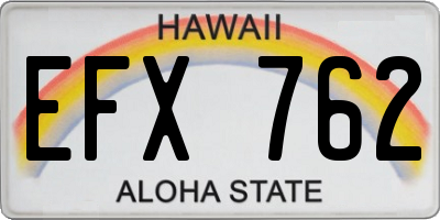 HI license plate EFX762