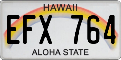 HI license plate EFX764