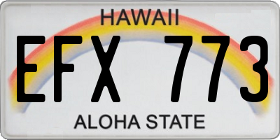 HI license plate EFX773