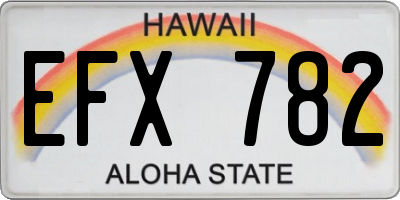 HI license plate EFX782
