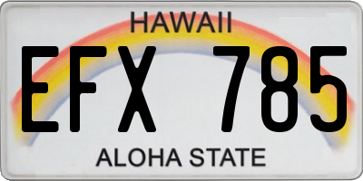 HI license plate EFX785