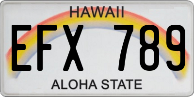HI license plate EFX789