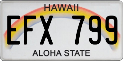 HI license plate EFX799