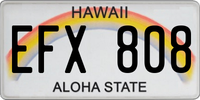 HI license plate EFX808