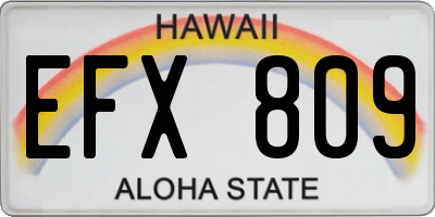 HI license plate EFX809