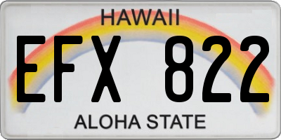 HI license plate EFX822