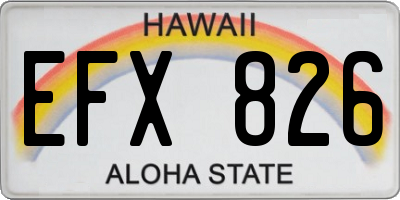 HI license plate EFX826