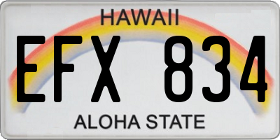 HI license plate EFX834