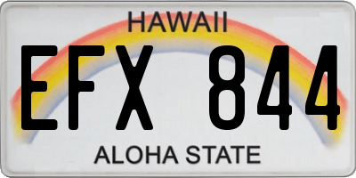 HI license plate EFX844