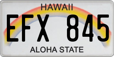 HI license plate EFX845
