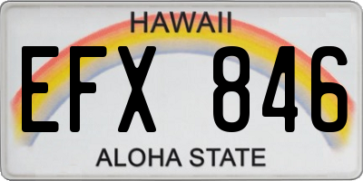 HI license plate EFX846