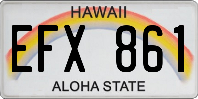 HI license plate EFX861