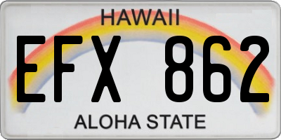 HI license plate EFX862