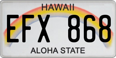 HI license plate EFX868