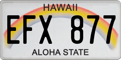 HI license plate EFX877