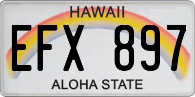 HI license plate EFX897