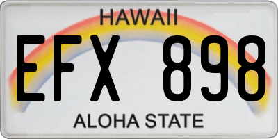 HI license plate EFX898