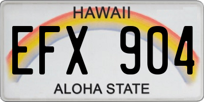 HI license plate EFX904