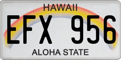 HI license plate EFX956