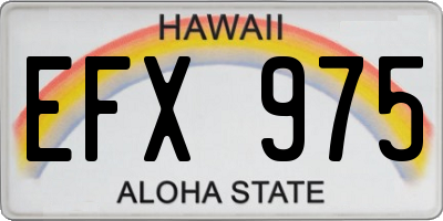 HI license plate EFX975