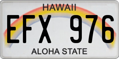 HI license plate EFX976