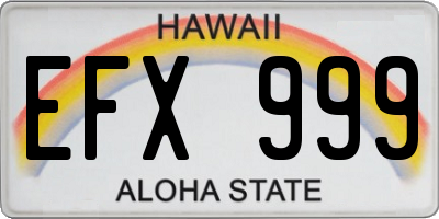 HI license plate EFX999